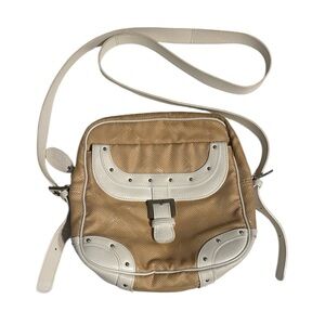 Longchamp Tan and Cream Crossbody Bag